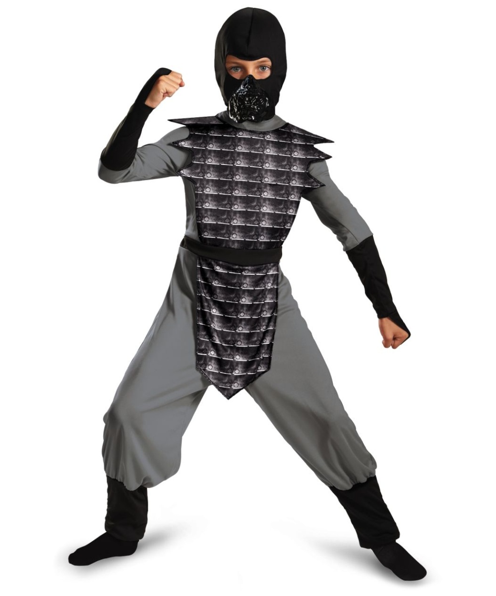 Evil Ninja Grey Kids Costume