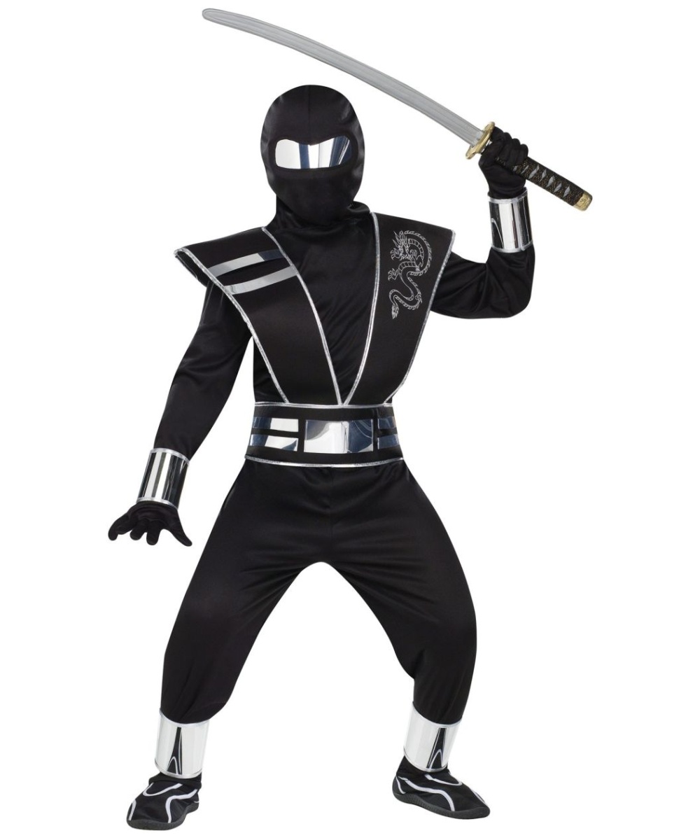 Silver Mirror Ninja Kids Costume
