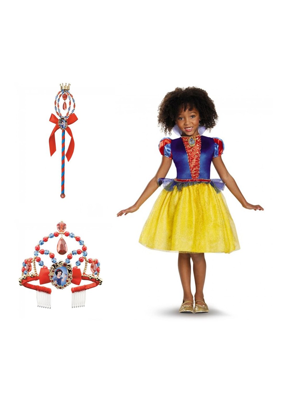 Disney Princess Snow White Dress Wand And Tiara Girls Costume Set