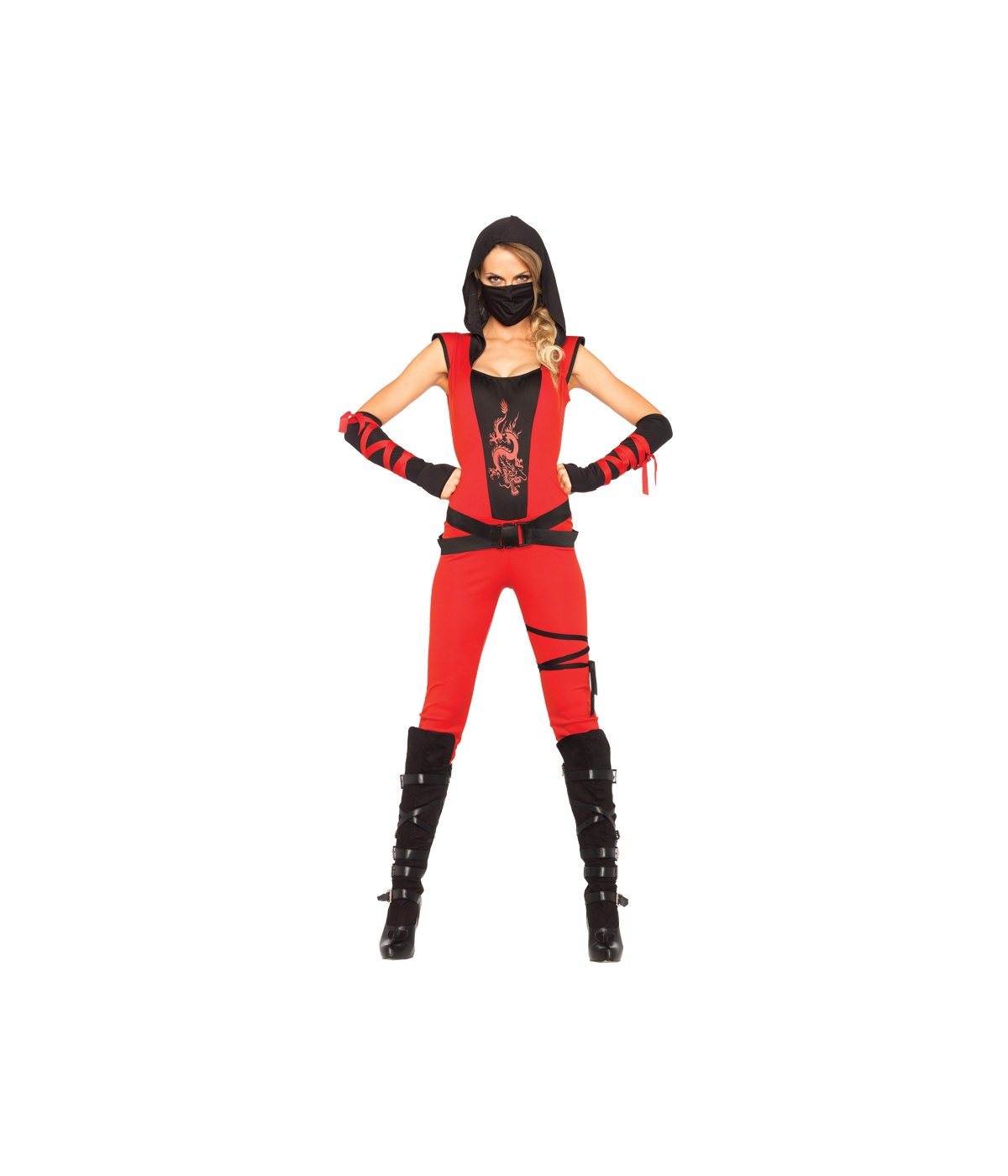 Ninja Womens Costume Halloween Red Dragon Assassin