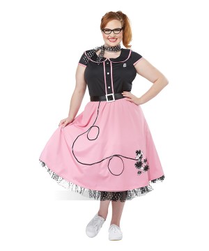 Womens Plus Size Poodle Skirt Costume