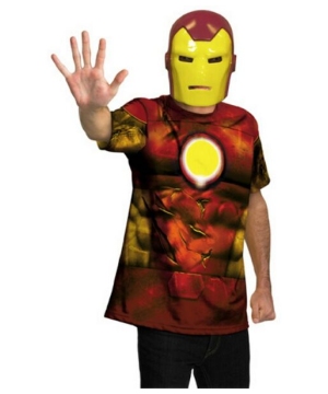Adult Iron Man Shirt And Mask Costume