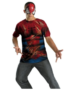 Adult Spiderman Shirt And Mask