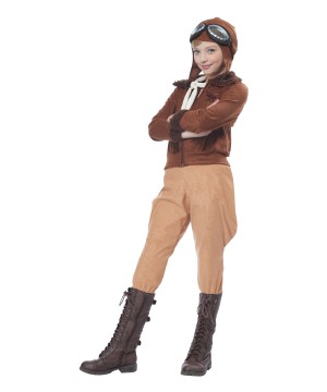 Amelia Earhart Aviator big Girls Costume