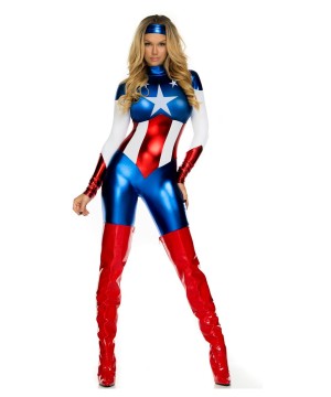 Sexy Astonishing Allegiance Superhero Woman Costume