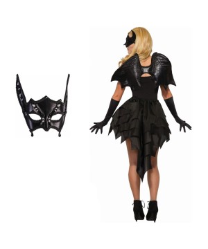 Bat Woman Costume Mask And Wings Set