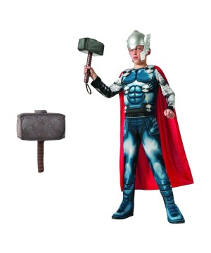 Boys Thor Costume And Hammer Set
