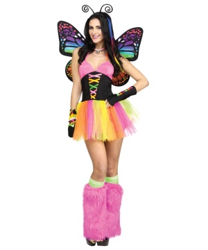 Brilliant Rainbow Butterfly Womens Costume Deluxe