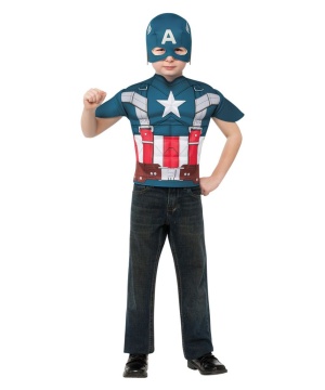 Captain America Boys Costume Patriotic American Superhero Small