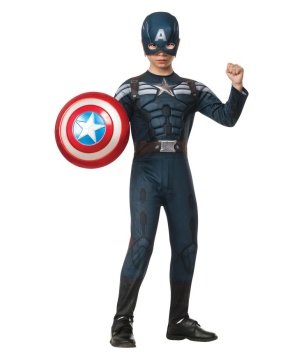 Captain America Stealt Boys Costume Patriotic American Superhero Small