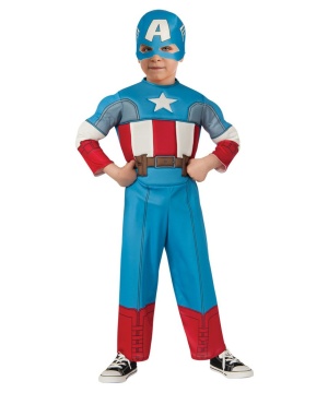 Captain America Toddler Costume Patriotic American Superhero Jumpsuit