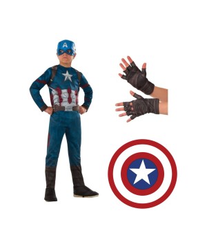 Civil War Captain America Boys Costume Set