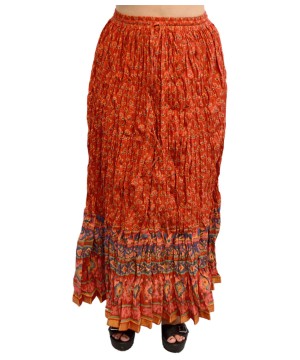 Long Pure Cotton Zari Border Skirt For Ladies