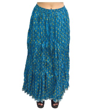 Cotton Turquoise Womens Long Skirt