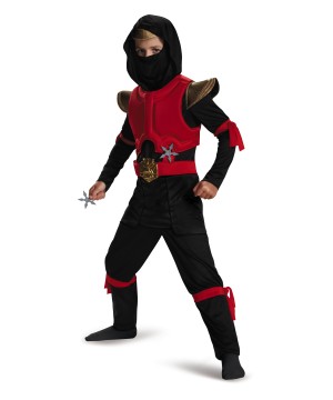 Red And Black Ninja Boys Costume Deluxe