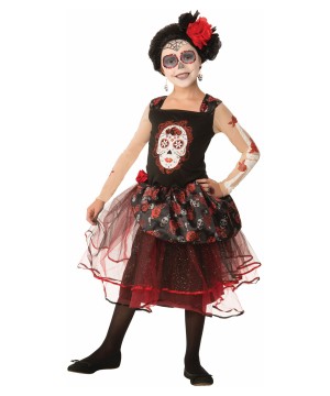 Rosa Senorita Day Of The Dead Girls Costume