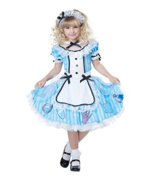 Alice In Wonderland Deluxe Girls Costume