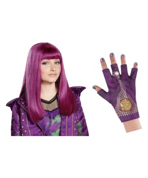 Girls Descendants 2 Mal Gloves And Wig Set