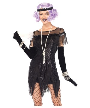 Foxtrot Flirt Black Flapper Women Costume