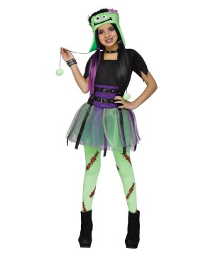 Frankenstein Cute Big Girls Halloween Monster Costume
