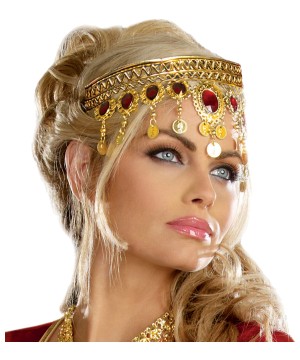 Gold Dripping Rubies Goddess Women Headpiece