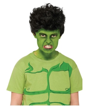 Hulk Boys Wig Costume Acessory Marvel Comics Superhero Movie Avengers