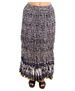 Womens Jaipuri Cotton Long Skirt With Floral Design