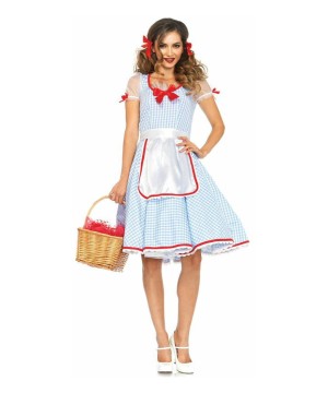 Wizard Of Oz Dorothy Womens Costume Halloween New Vintage Apron Dress