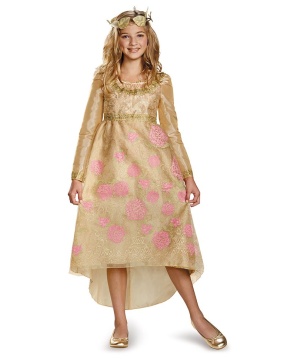 Disney Maleficent Aurora Coronation Gown Girls Costume Deluxe