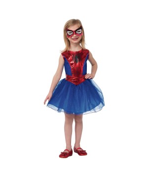 Marvel Spiderman Spidergirl Girls Dress Tutu Halloween Play Costume