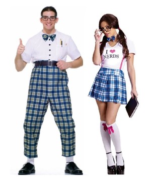 Nerd Men And Women I Love Nerds Men And Women Couples Costumes Set