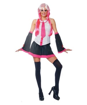Peppy School Girl Anime Costume And Wig Women Set