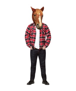 Horse Head Mask Photo Real Men Costume
