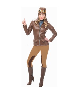 Lady Lindy Flying Pilot Woman Costume