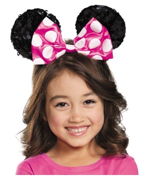 Disney Pink Minnie Big Girls Sequin Ears