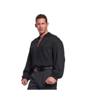 Pirate Shirt Adult Costume Black