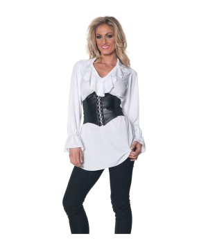 Pirate Women Blouse And Waist Cincher Costume Set