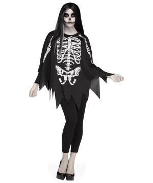 Skeleton Poncho Woman Costume