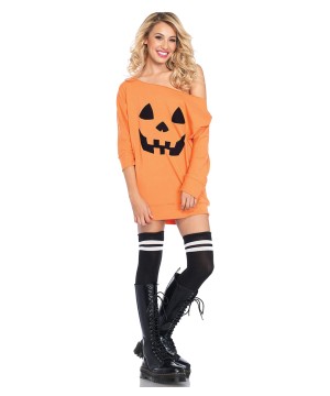 Pumpkin Jersey Dress Women Costume