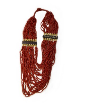 Red Beaded Tibetan Necklace Jewelry