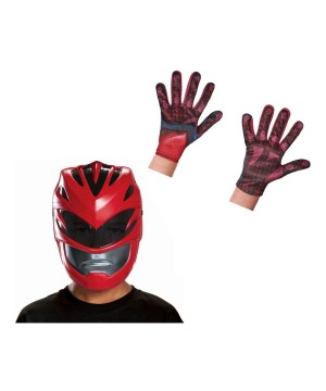Boys Red Power Ranger Movie Mask And Gloves Set