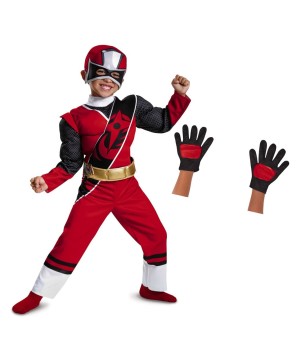 Red Power Ranger Baby Boys Toddler Costume And Gloves