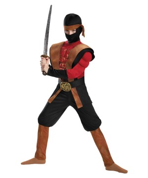 Red Venom Ninja Warrior Big Boys Muscle Costume