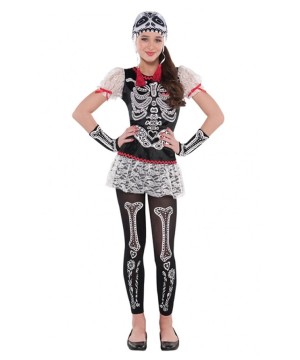 Day of the Dead Sassy Skeleton Girls Costume