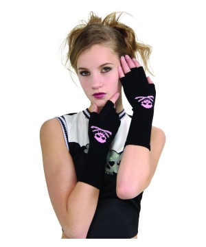 Skull And Crossbones Girls Gloves