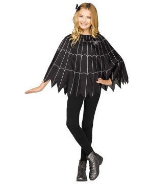 Girls Spiderweb Costume Poncho