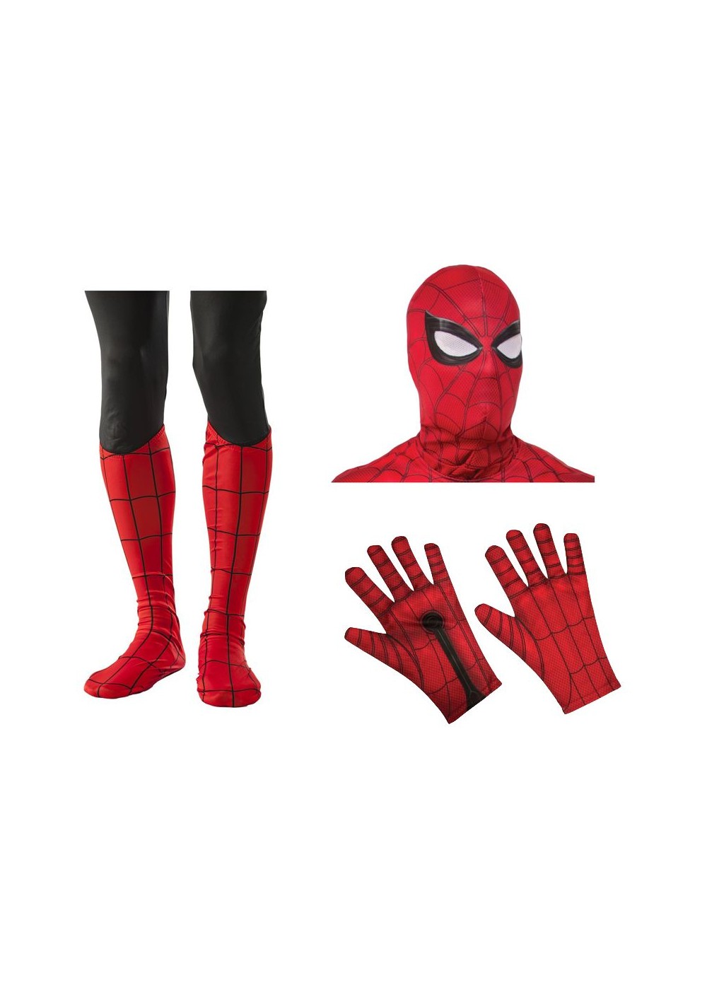 Spiderman Men Mask Gloves And Boot Tops Costume Set