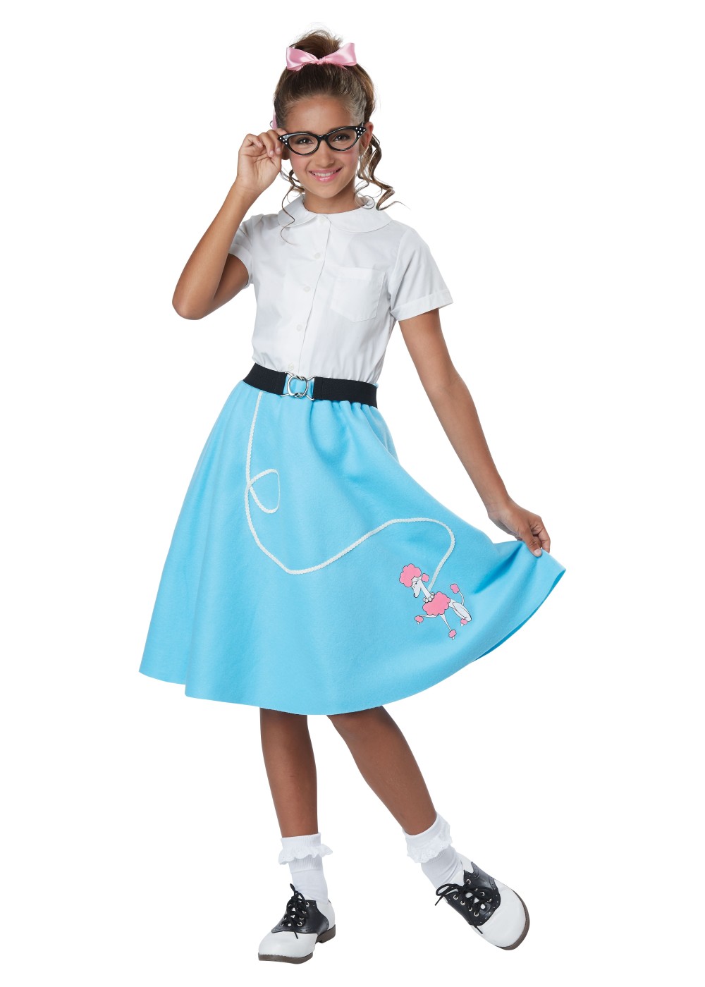 Girls 1950s Blue Poodle Skirt