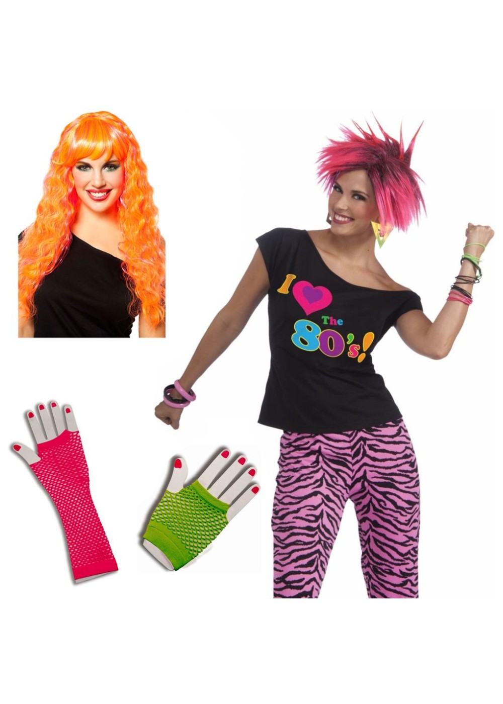 1980s Party Girl Woman Costume Set