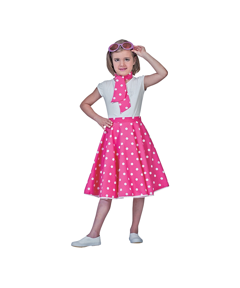 Pink Sock Hop Kids Costume